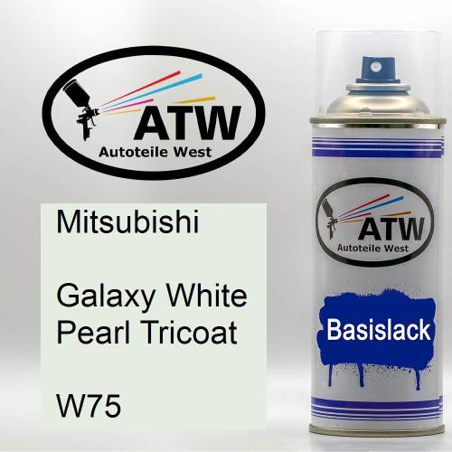 Mitsubishi, Galaxy White Pearl Tricoat, W75: 400ml Sprühdose, von ATW Autoteile West.